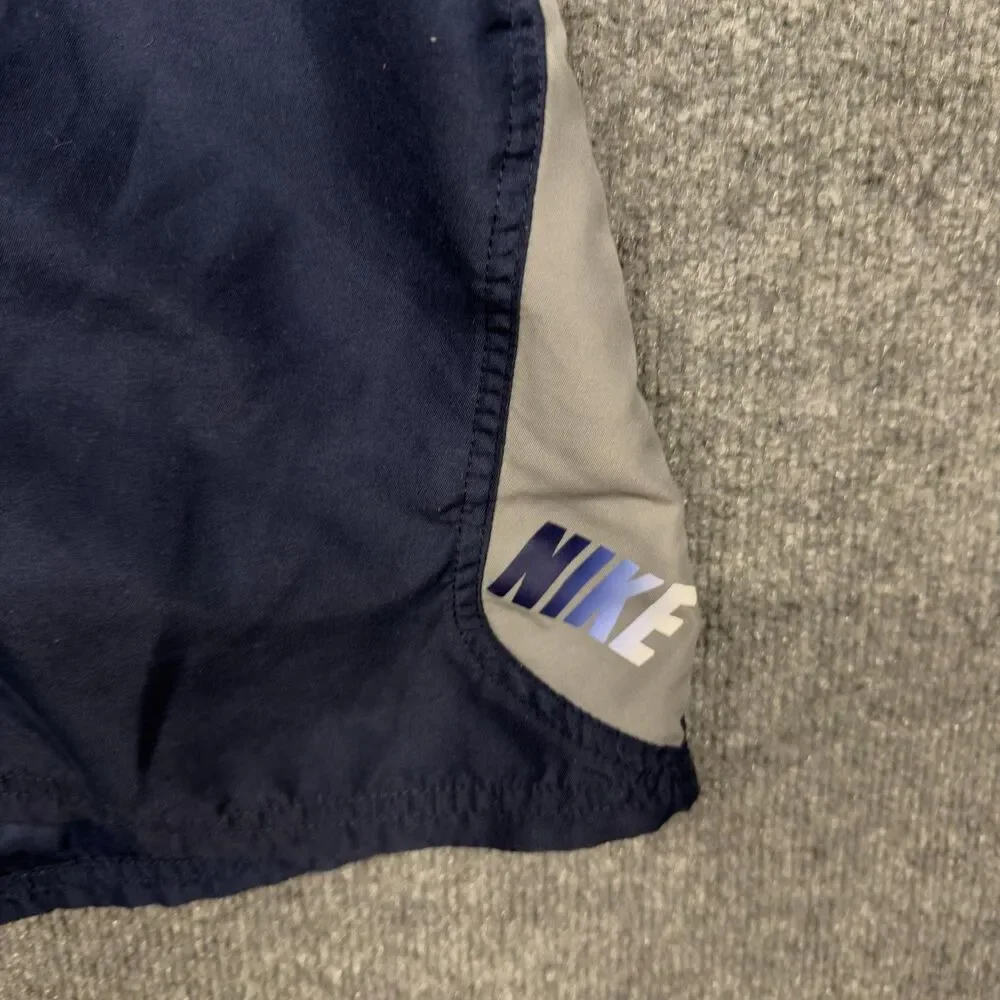 Nike Swim Shorts Mens Large Blue Gray Colorblock Mesh Lined Quick Dry Trunks